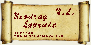 Miodrag Lavrnić vizit kartica